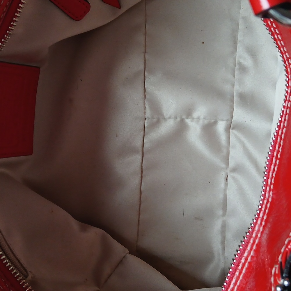 Coach Red Patent Leather Tote Bag - Picture 8 of 9